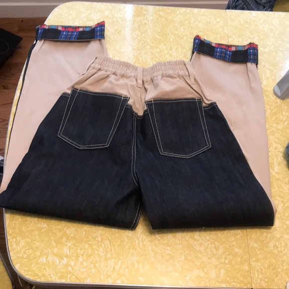 Koche Beige Crazy Check Print Trousers - Picture 13 of 14